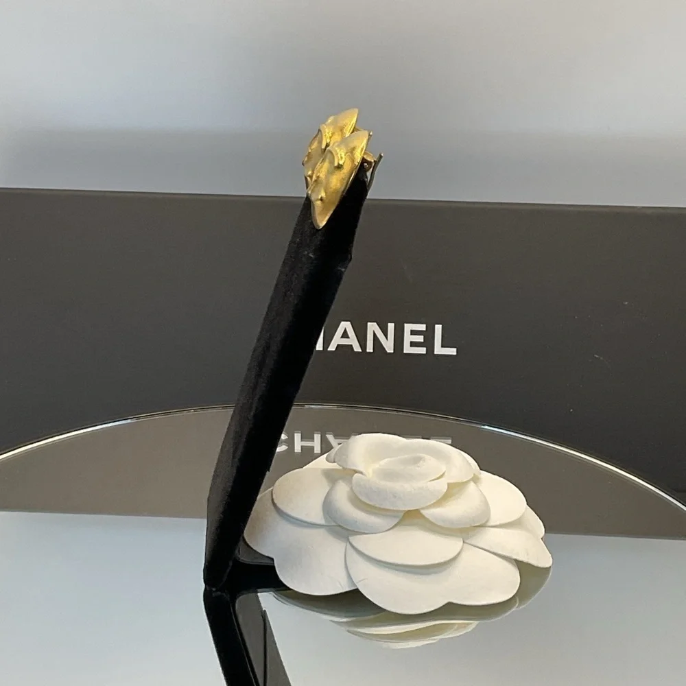 CHANEL Gold Iconic CC Logo Earrings